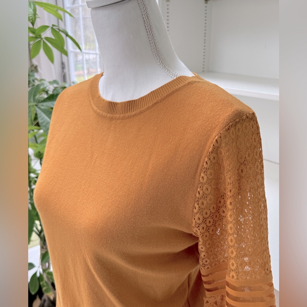Knit top with lace sleeves - Picture 2 of 6